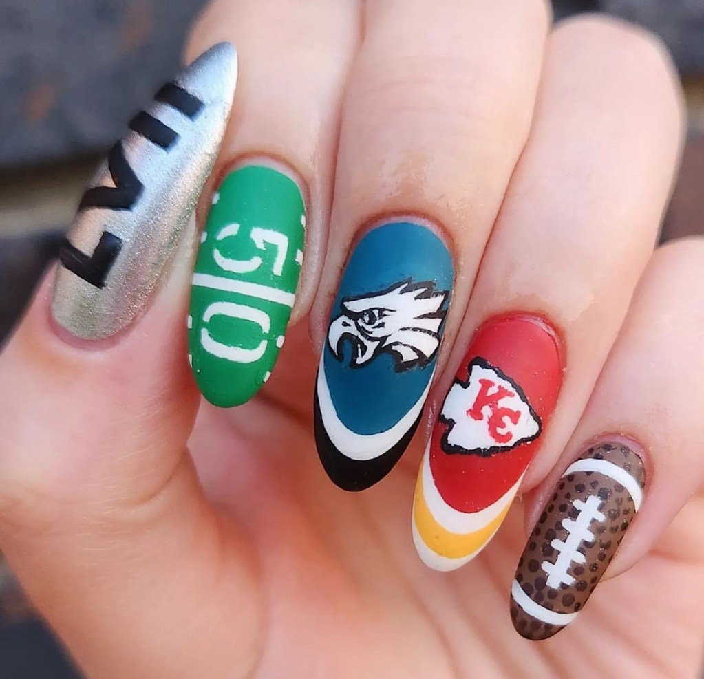 super bowl nails