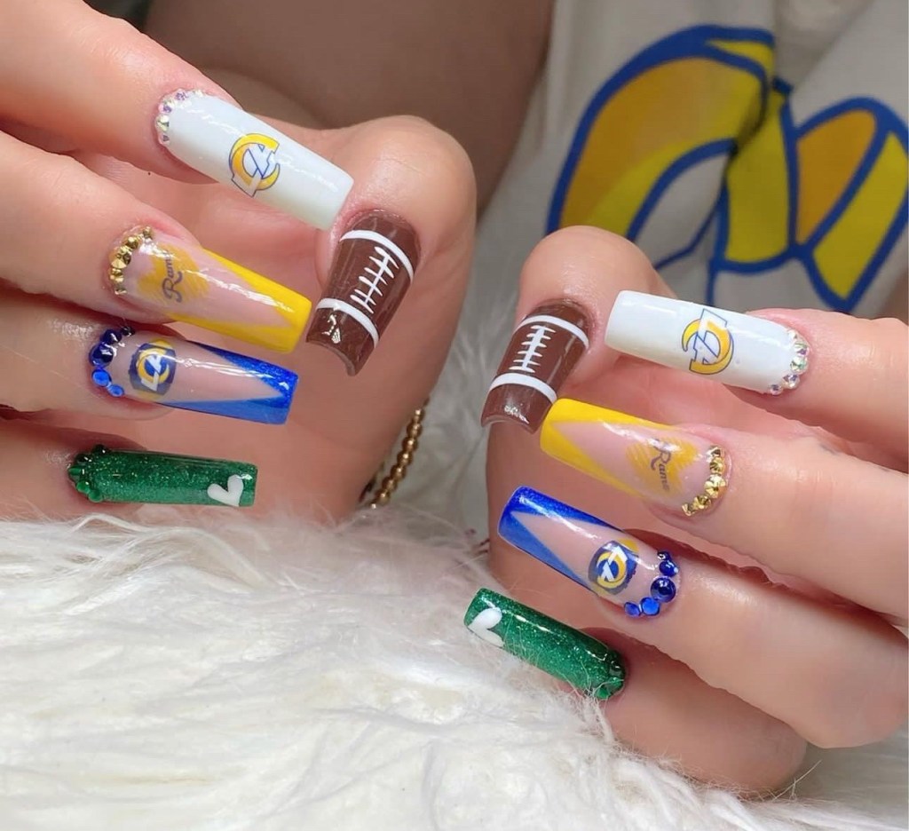 super bowl nails