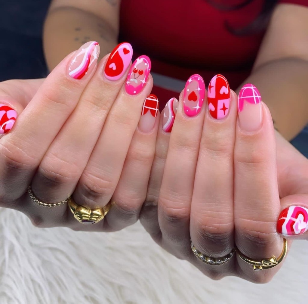valentines day nail art