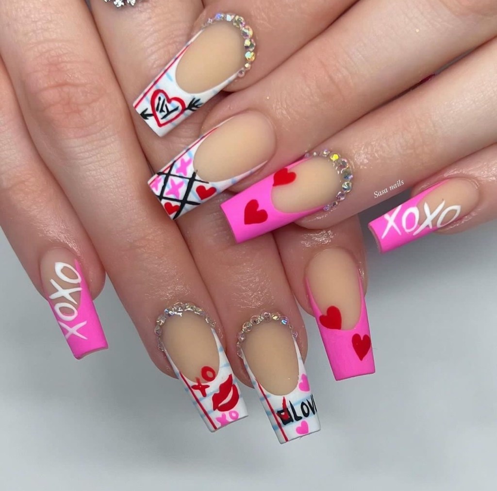 valentines day nail art