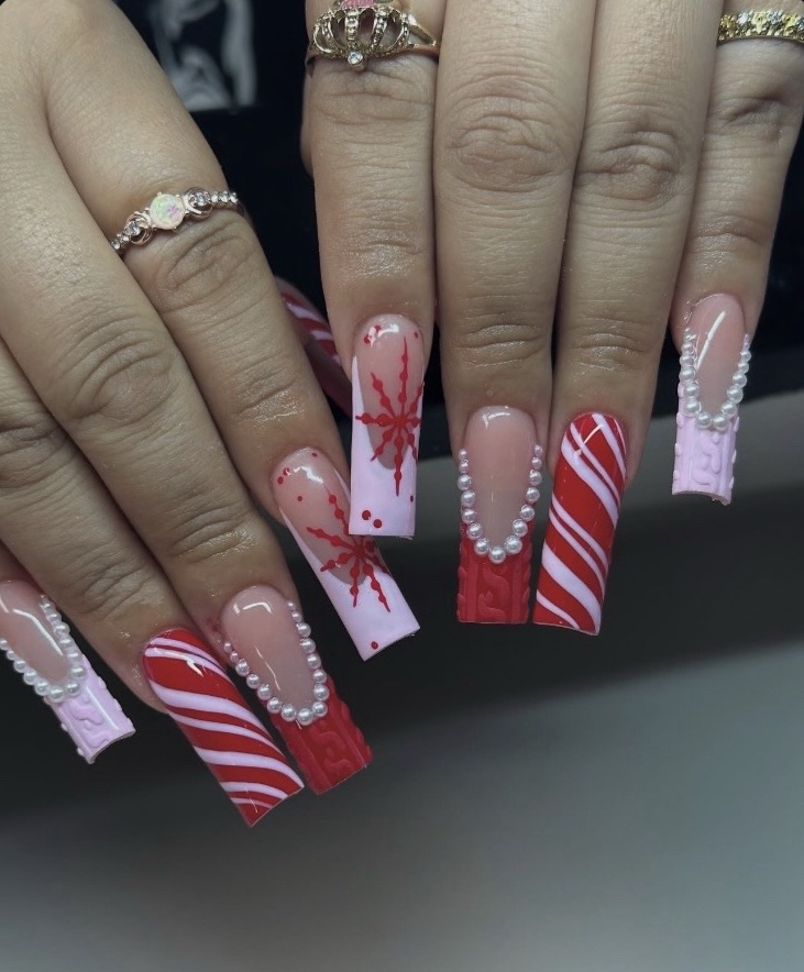 peppermint nail art