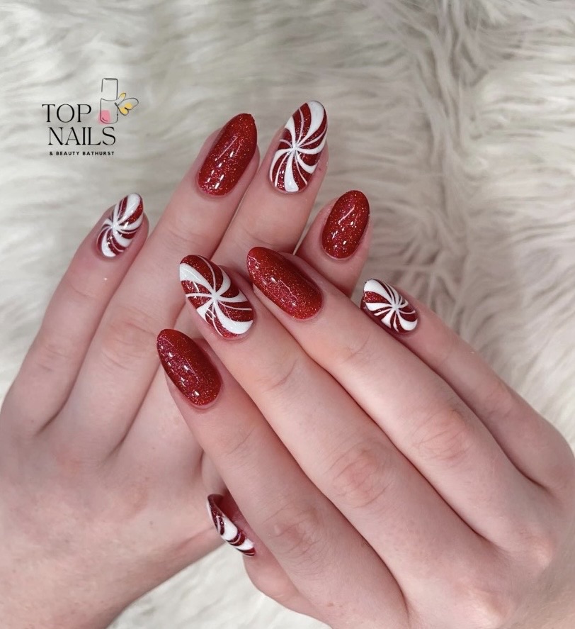 peppermint nail art