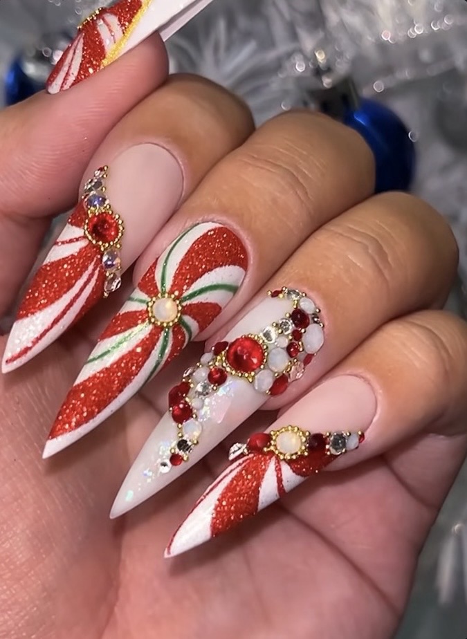 peppermint nail art