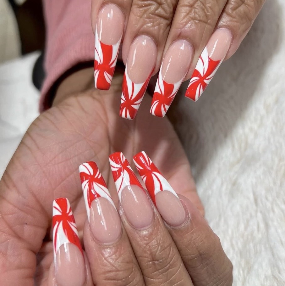 peppermint nail art
