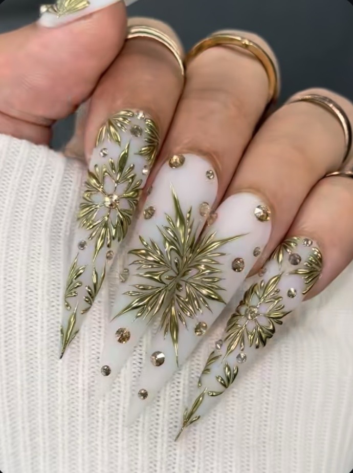 snowflake nails