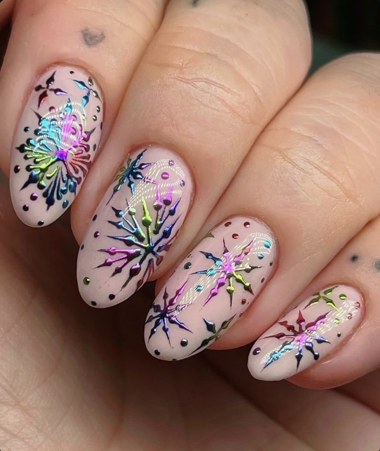 snowflake nails