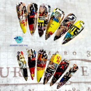 Dark Graffiti Press On Nails 2