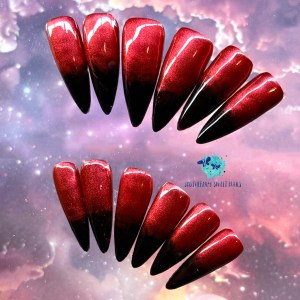 Black and Red Ombre Nails 26