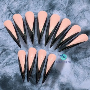 Black French Tips Press On Nails 13
