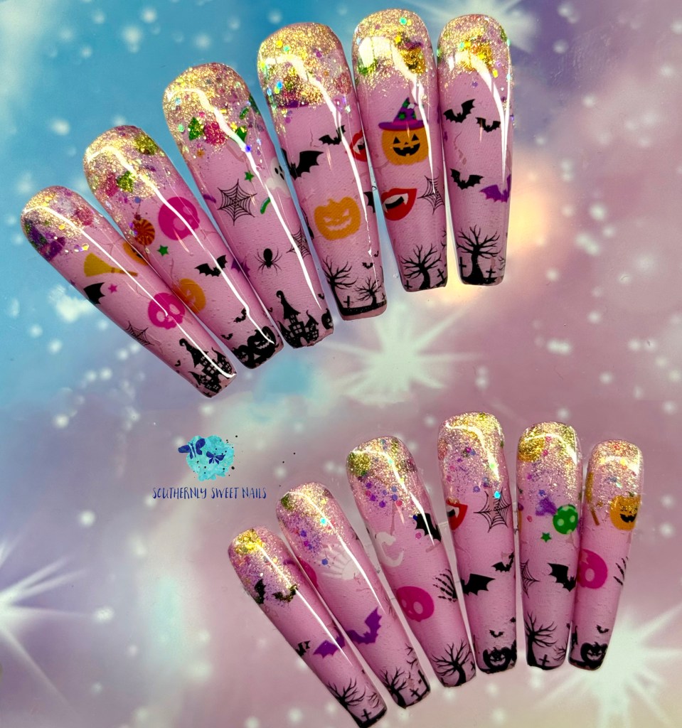 Pink Halloween Press On Nails 5