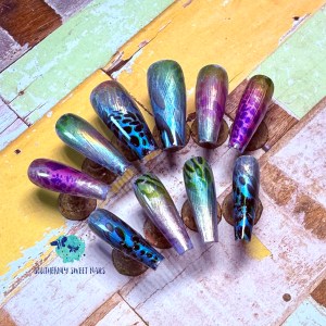 Rainbow Animal Print Press on Nails 19