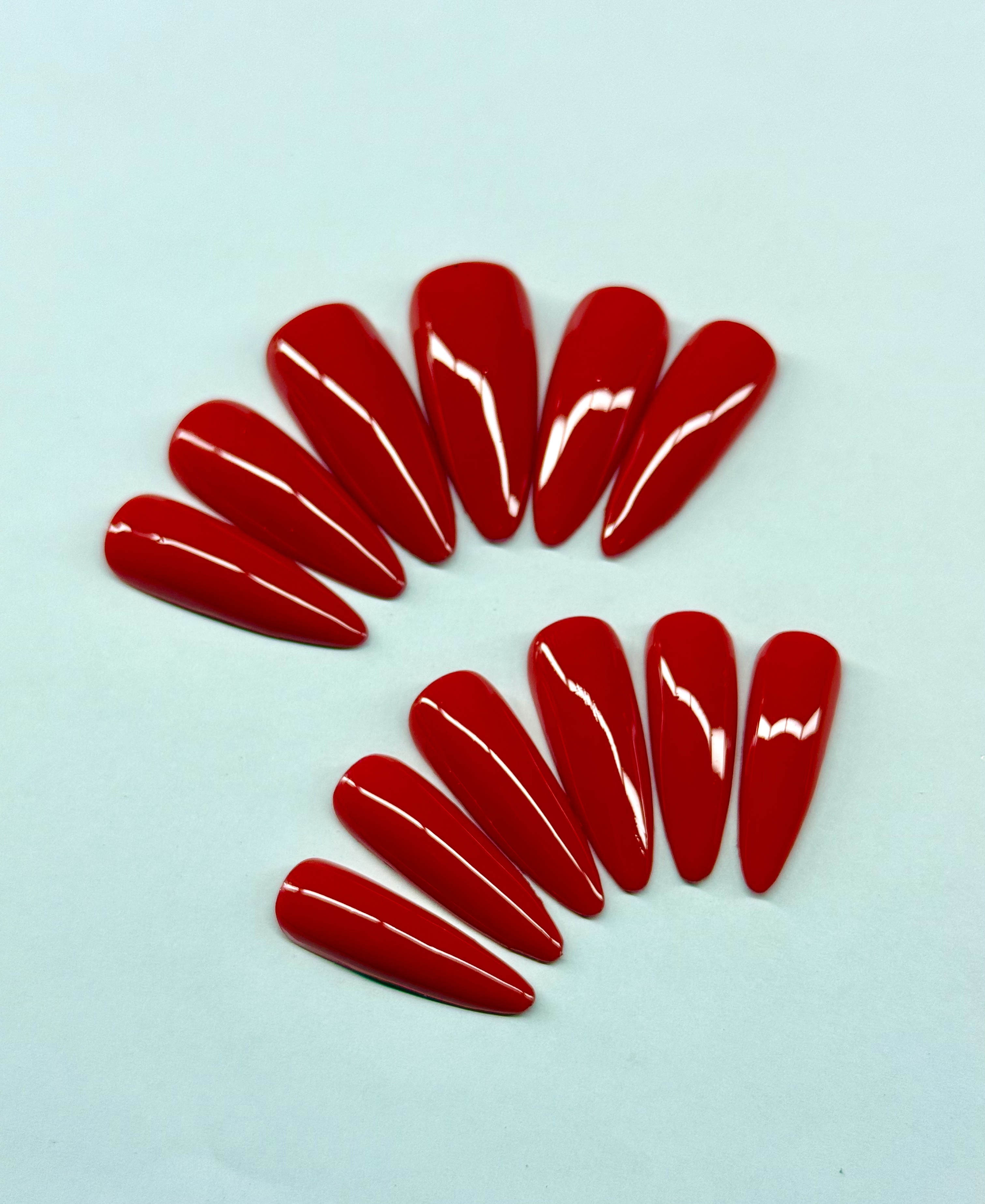 Fire Engine Red Press On Nails 22