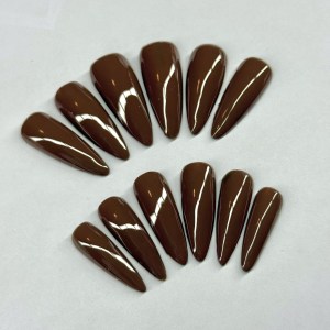 Chocolate Brown Press On Nails 21